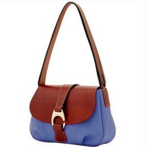 Dooney & Bourke Blue and Brown Leather Shoulder Bag